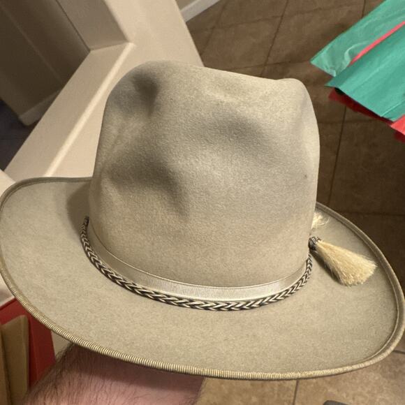 VTG Royal De Luxe Stetson GLB Silver/Grey Felt Fedora Hat Size L 1/8 Oval - Picture 13 of 13